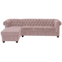 Home Affaire Chesterfield-Sofa »New Castle L-Form«, hochwertige Knopfheftung in Chesterfield-Design, B/T/H: 255(17172) rosa