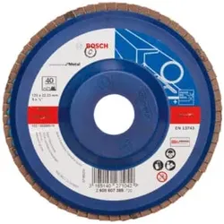 Bosch Fächerschleifscheibe X551, Expert for Metal, gerade, 125 x 22,23 mm, 40, Kunst.