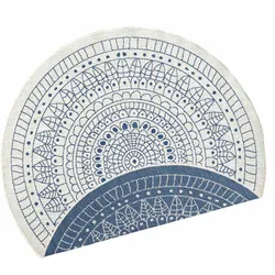 Teppich NORTHRUGS "Porto Wendeteppich", blau, H:5mm Ø:100cm, Kunstfaser, Teppiche, In-& Outdoor, Wetterfest, Balkon, Garten, Wohnzimmer, Wasserfest