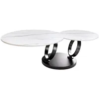 Riess-Ambiente Couchtisch DANCING RINGS weiß rund drehbar Marmor Keramik