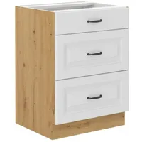 Küchen-Preisbombe Küchen Unterschrank 60 cm Stilo Weiß + Eiche