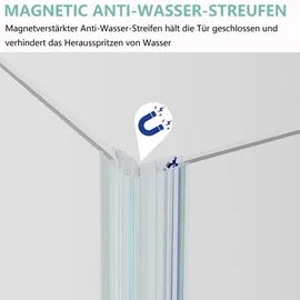 IMPTS Eckdusche mit Falttür links 120 x 90 cm Einscheibensicherheitsglas