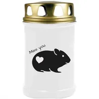 HS Candle Grabkerze, Grabkerze (40 bis 170 Stunden Brenndauer), mit vers. Motiv weiß