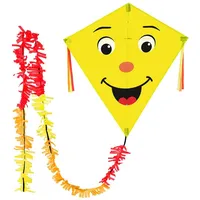 Wolkenstürmer Kinderdrachen Eddy Smile (gelb). Einleinerdrachen - flugfertig inkl.