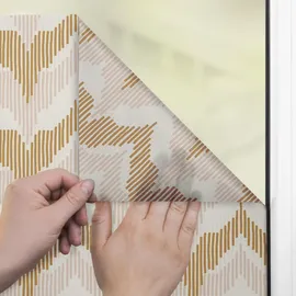 Lichtblick Fensterfolie selbstklebend, Sichtschutz, Boho Zig Zag - Gelb B/L: ca. 100x130 cm