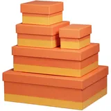 Rhodia Set mit 5 Boxen aus Kunstleder, 44x34x16cm - Tangerine 318984C