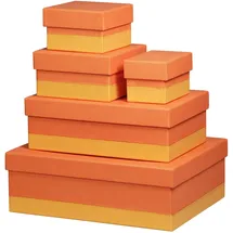 Rhodia Set mit 5 Boxen aus Kunstleder, 44x34x16cm - Tangerine 318984C