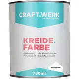 CRAFT.WERK Kreidefarbe für Möbel (750ml, fresh snow) ultramatte Chalk Paint Farbe für Holz - Möbelfarbe einfach zu verarbeiten - Möbellack auf Wasserbasis - Made in Germany