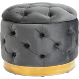 Homcom Sitzhocker mit Stauraum Metall Schaumstoff Kohlegrau 55 x 55 x 42 cm