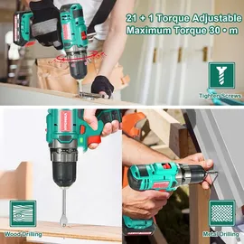 HYCHIKA Akkuschrauber 12V inkl. 1 x 1,5 Ah + Transporttasche