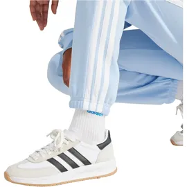 adidas Essentials 3-Streifen French Terry Cuffed Jogginghose glow blue/white XXS