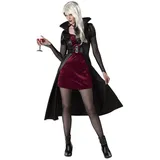 California Costumes Vampir-Kostüm Blutrünstige Vampir Lady Halloween Damenkostüm schwarz-bordeaux braun|rot M (40/42)