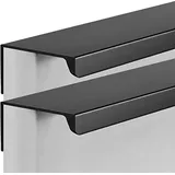 Unsichtbare Griffe Aluminiumlegierung Verdeckter Schubladengriff Möbelgriffe Kabinett Griffe Schrankgriffe Fingerkantenzuggriff Schwarz 2 Stück (Overall length 1200mm)