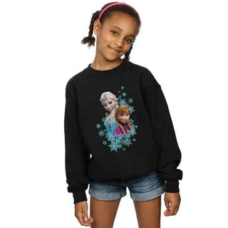 Disney Mädchen Frozen ELSA and Anna Sisters Sweatshirt Schwarz 5-6 Years - 5-6 Jahre