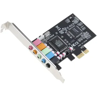 PCIe Soundkarte 5.1 Interne Soundkarte mit Low Profile Bracket 3D Stereo PCI-e Karte CMI8738 Chip 32/64 Bit 5.1 interne Soundkarte für PC Windows 10