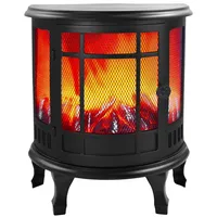 LED Tischkamin Kamin LED Elektrokamin Laterne schwarz aus Kunststoff 30x35,5 cm