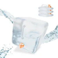 Relaxdays Garagenausstattung, 4x Wasserkanister 4er Set, 20 l, Faltkanister