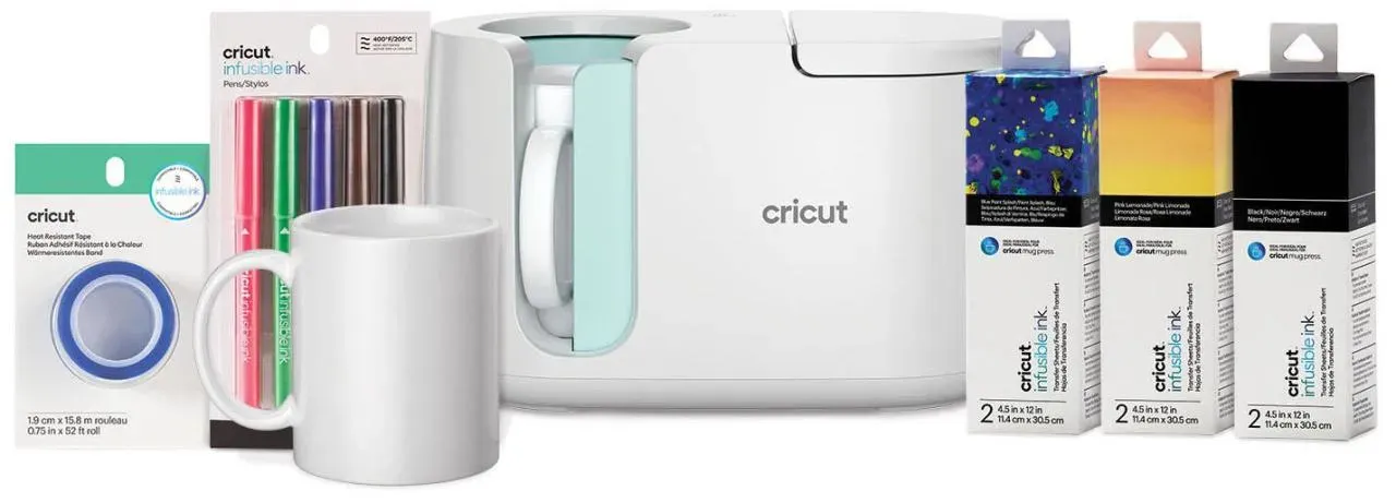 cricutTM Mug Press Starter Bundle Tassenpressen-Set für Infusible Ink kompatible Tassen