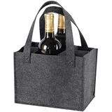 XUEHOU Flaschenträger 6 Flaschen Flaschentasche Filz Flaschenkorb Getränketräger Weinflasche Tasche Männerhandtasche Wein Einkaufstasche mit Trennwänden Wiederverwendbar für Party