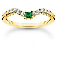 Thomas Sabo Ring grüner Stein mit weißen Steinen (TR2398-971-7)