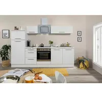 Respekta Premium Küchenzeile RP270WWCBO  (Breite: 270 cm, Weiß, Mit Elektrogeräten)