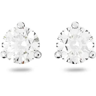 Swarovski Stilla Ohrstecker, Rundschliff, Weiß, Rhodiniert