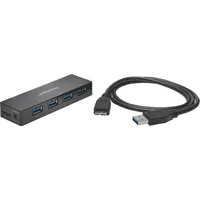 Kensington UH4000C - 4 Port Hub mit Ladefunktion, Schwarz