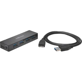 Kensington UH4000C - 4 Port Hub mit Ladefunktion, Schwarz