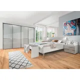 Wiemann Bett Shanghai, mit geschmackvollem Polsterkopfteil, Made in Germany, in verschiedenen Breiten, Füße chromfarben grau 209 cm