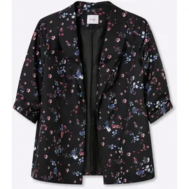 sheego Blazer in schwarz-koralle-bedruckt | Gr.: 52