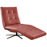 Kawola Relaxliege, Rot, Schwarz, Leder, Echtholz, 1-Sitzer, Füllung: Komfortschaum, 82x115x156 cm, Wohnzimmer, Sessel, Relaxliegen