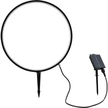 LINDBY LED Solar-Erdspießleuchte Syrene Aluminium 45 cm 1 x 0,24 W warmweiß schwarz