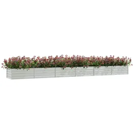 vidaXL Garten-Hochbeet verzinkter Stahl rechteckig 600 x 80 x 45 cm Silber