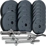 ScSPORTS® Hantel-Set Kurzhantelstangen SZ Stange 120cm Gewichte 31mm Set Gewichte schwarz