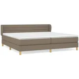 vidaXL Boxspringbett mit Matratze Taupe 200x200 cm Stoff