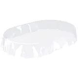 ANRO Tischdecke PVC-Folie KLARA Gartentischdecke Tischschutzfolie 0,3mm (1-tlg), Glatt 140x200cm Oval wasserabweisend weiß Oval | 140 cm x 200 cm x 0.3 mm
