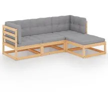 vidaXL Garten-Lounge-Set 4-tlg. grau