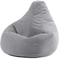 I.C.O.N. Icon Dalton Sitzsack Cord, Grau, Gaming Sitzsack Erwachsene mit Füllung, Bean Bag, Cord Sessel, Chill Sessel, Lounge Stuhl, Schlafzimmer, Wohnzimmer Möbel