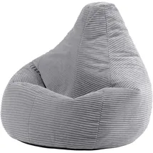 I.C.O.N. Icon Dalton Sitzsack Cord, Grau, Gaming Sitzsack Erwachsene mit Füllung, Bean Bag, Cord Sessel, Chill Sessel, Lounge Stuhl, Schlafzimmer, Wohnzimmer Möbel