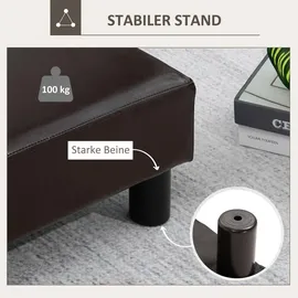 Homcom Fußhocker Sitzhocker, Rechteckiger Ottoman, Fußstütze Kunstleder, Kunststoff