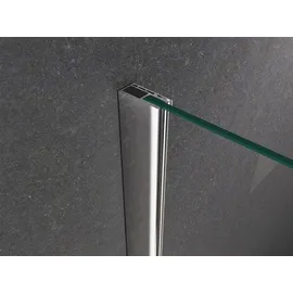 Buylando Ela Eck-Duschkabine mit Schiebetür 100 x 80 cm weiß inkl. Duschtasse