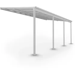 Juskys Terrassendach Borneo 6x3 m Aluminium mit Doppelstegplatten Terrassenüberdachung Weiß