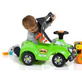 MOLTO 3-in-1 Rutscherauto Baby grün mit Schiebestange, Lauflernhilfe mit Sound