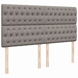 vidaXL Boxspringbett mit Matratze Taupe 180x200 cm Stoff