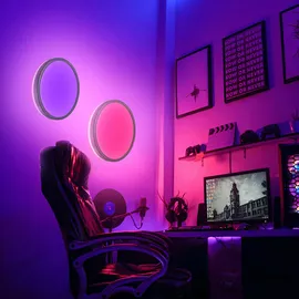 B.K.Licht LED Deckenleuchte Lampe, Wohnzimmerlampe, Schlafzimmerlampe, Küchenlampe, 29x3 cm Schwarz