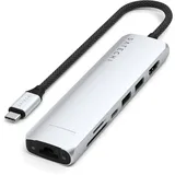 Satechi USB-C 7-in-1 Slim Multiport Adapter mit Ethernet Silber