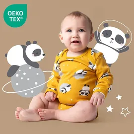 Schlummersack Bio Baby-Bodys langarm 3er-Pack in Gold | Gr.: 74