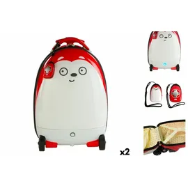 Big Buy Cooking Rastar Kinder-Trolley-Rucksack Funkgesteuerter Igel 2,4 GHz 34,5 x 47 x 27 cm (2 Stück) - Weiß