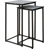 Paroli Concept Tara Beistelltisch 2er Set schwarz Metall - Schwarz