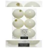 Kaemingk Weihnachtsbaumkugeln bruchfest 8 cm 6 Stück Ø Wollweiß / matt